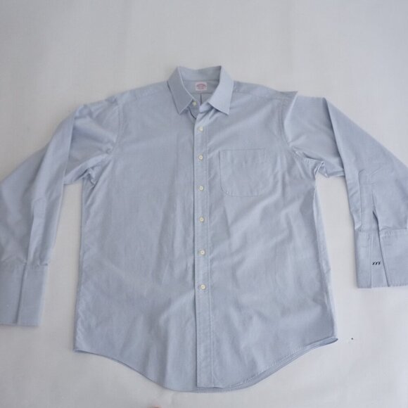 Brooks Brothers Makers Blue Button Down Luxury 100% Cotton Dress Shirt - Picture 1 of 8
